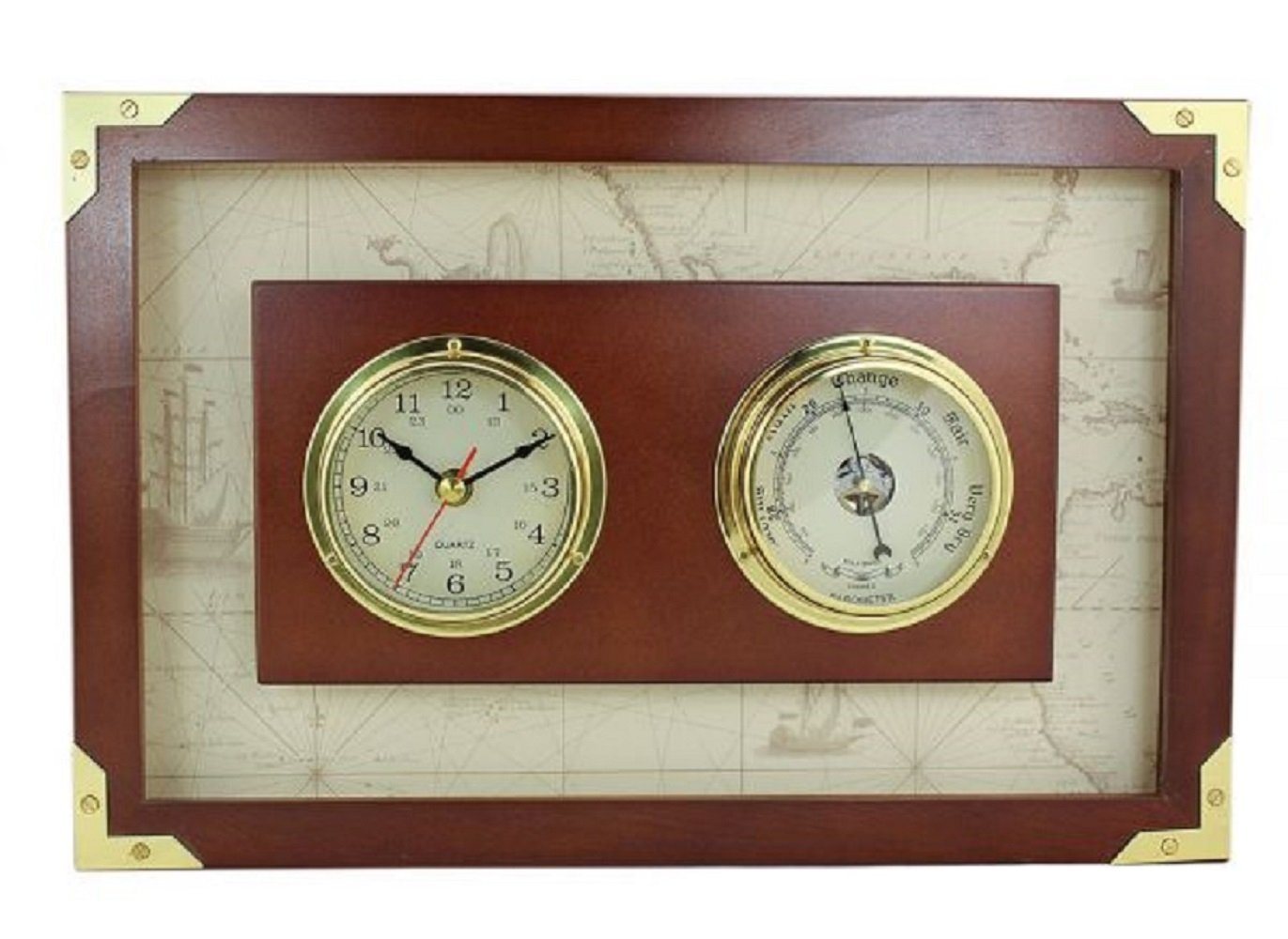 Linoows Uhr Multiinstrument, Uhr und Barometer im Marinestil von Linoows