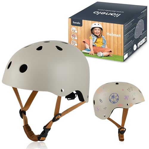 LIONELO Helmet Schutzhelm für Kinder, verstellbar 50-56 cm, Kinnschutz, Intertek zertifizierter Helm für Mädchen und Jungen, Größe S von Lionelo