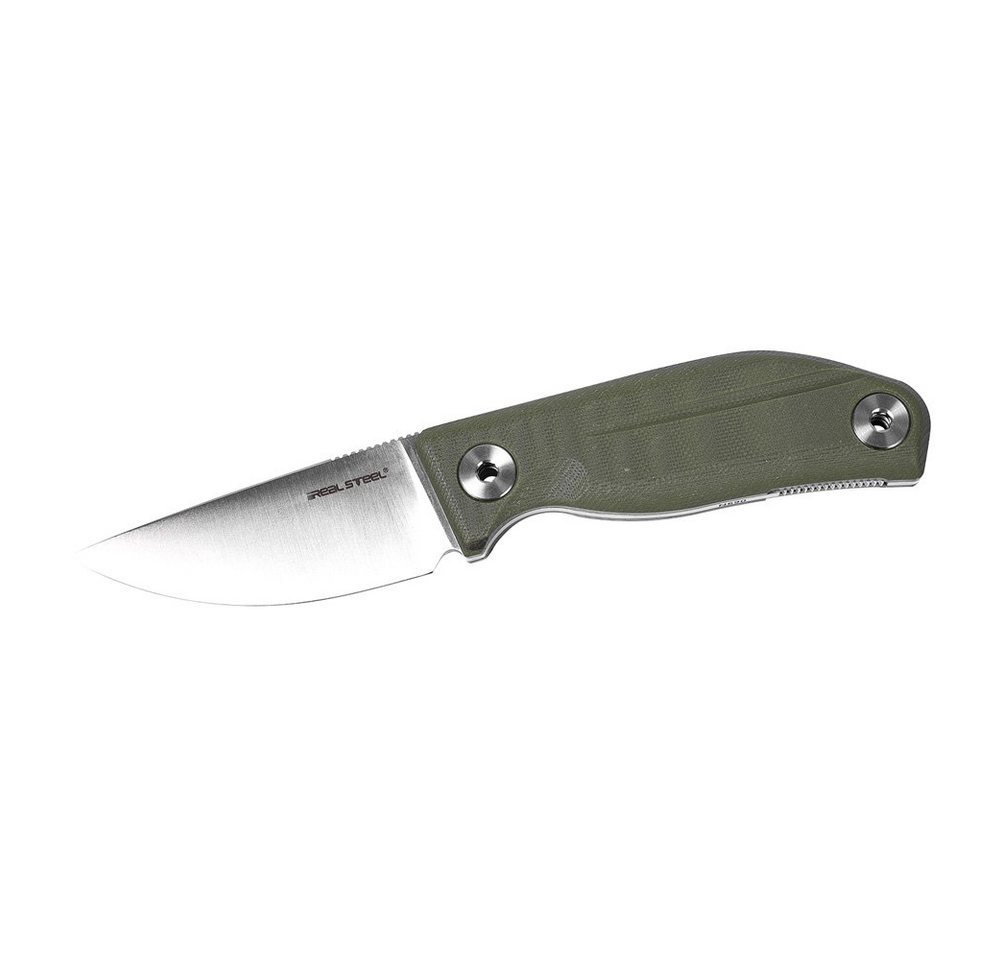 Real Steel Universalmesser Real Steel CVX-80 Green feststehendes Messer mit Lederscheide, (1 St) von Real Steel