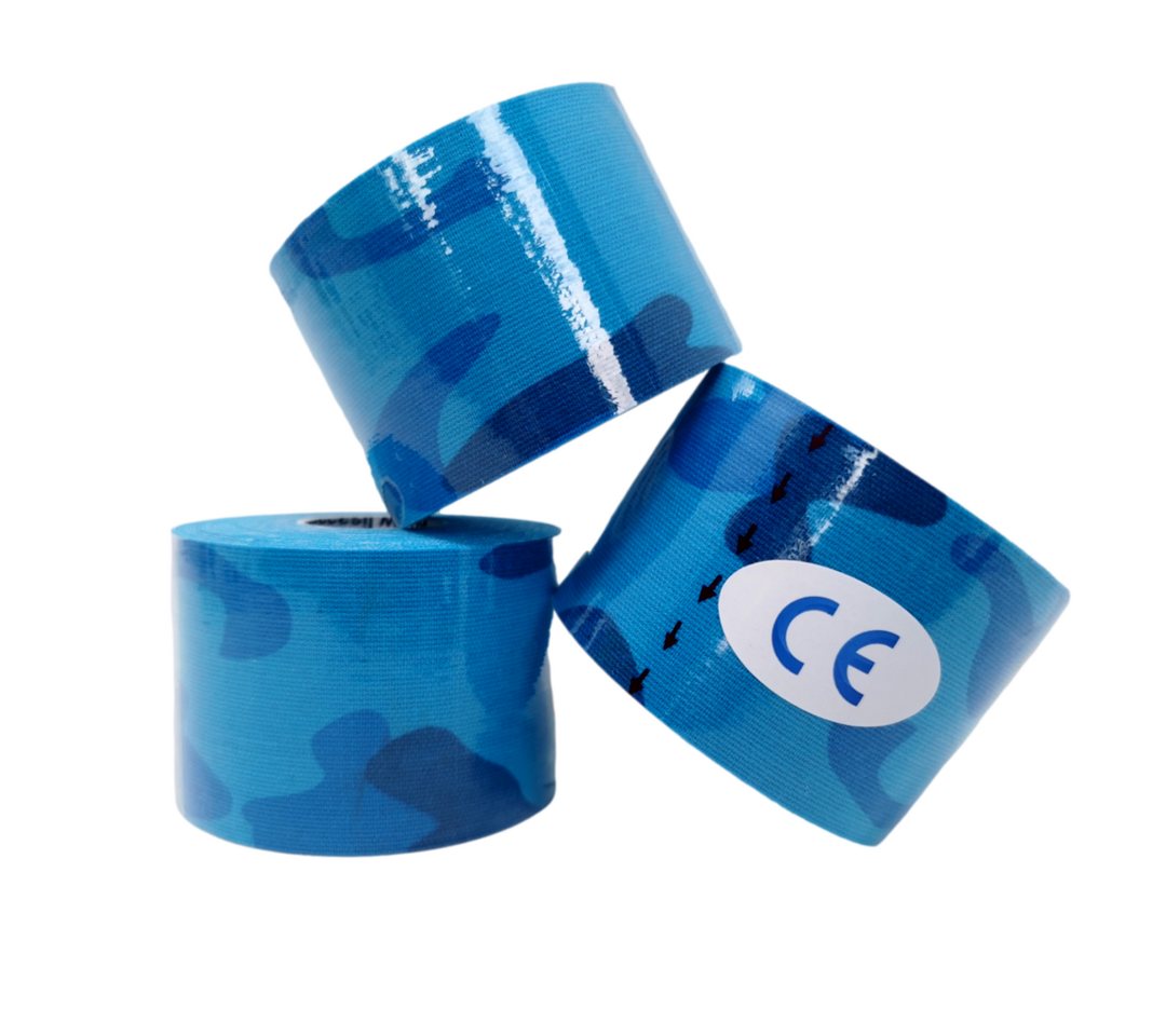 LisaCare Kinesiologie-Tape Camouflage Mix - Medizinisches Tape (Set, 3-St., Rollen Camo-Blau / 5cm x 5m) Latexfrei von LisaCare