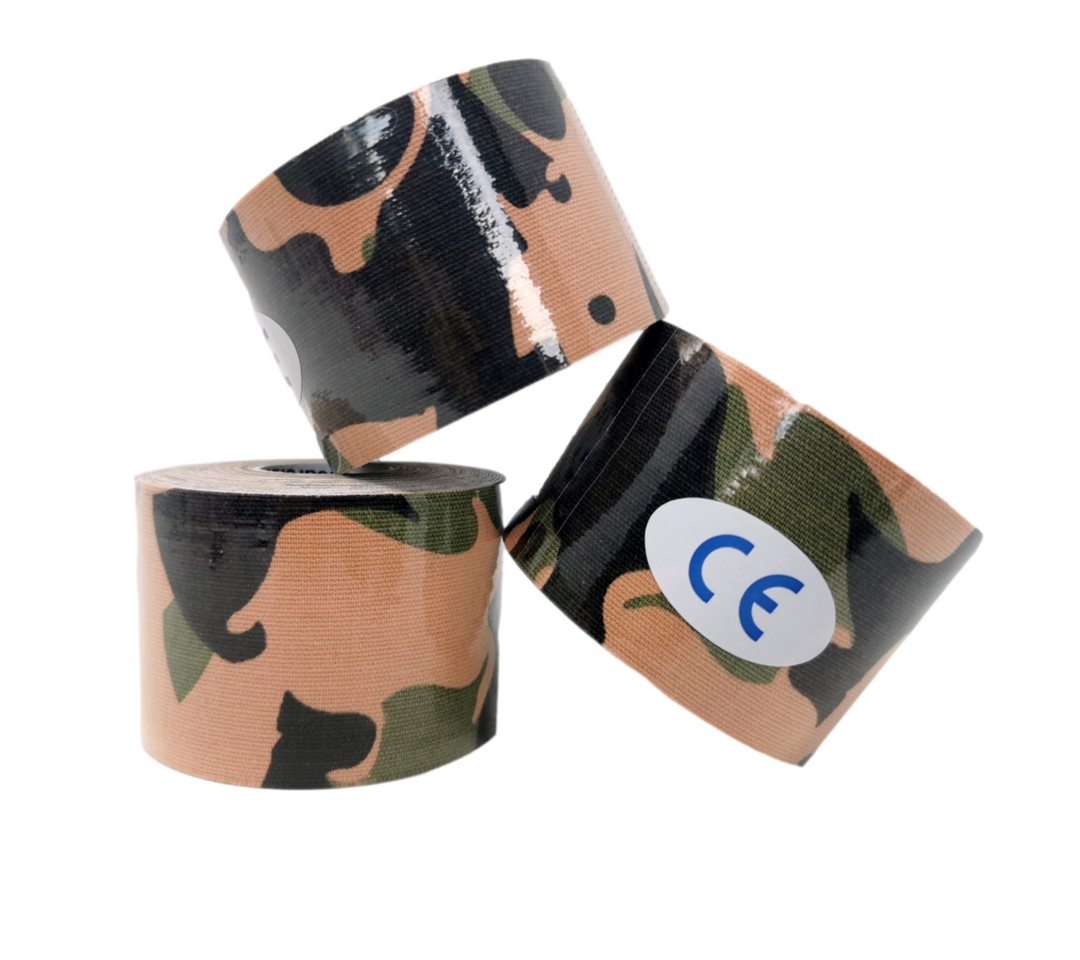 LisaCare Kinesiologie-Tape Camouflage Mix - Medizinisches Tape (Set, 3-St., Rollen in Camo-Grün / 5cm x 5m) Latexfrei von LisaCare