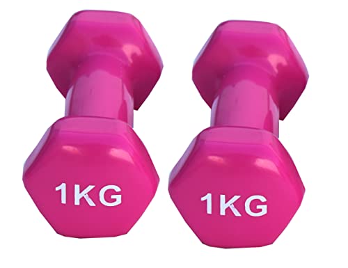 Lisaro 2er Set Vinyl Hanteln, Kurzhanteln mit Oberfläche aus Vinyl, ideal für Aerobic Gymnastik Pilates. Gewicht-1kg Lieferung pro Paar. von Lisaro