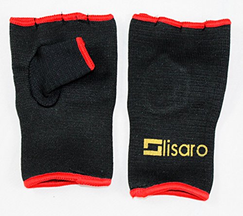 Lisaro Boxen Elastisch Innenhandschuhe MMA Boxbandagen Handschuhe mit Daumen ohne Polsterung (L) von Lisaro