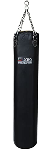 Lisaro Profi Boxsack/Sandsack 120cm | geeig. für Jede Sportart | Ca. 35-38 kg | gefüllt | inkl. Vierpunkt - Stahlkette | Material Kunstleder (Vinyl) | Studioqualität von lisaro