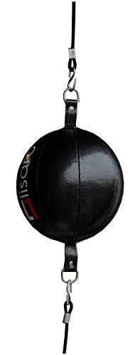 Lisaro Kunstleder Doppelendball/Durchmesser ca. 25cm inkl. 2 elastischen Spanngurten ca. 100cm lang | schwarz von lisaro