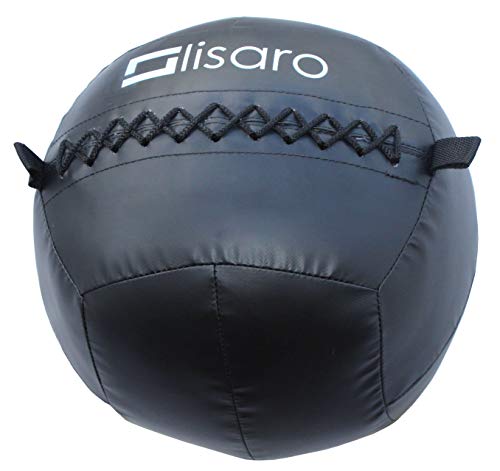 Lisaro Premium Fitness Ball | Medizinball für Ausdertraining & Funktionelles Krafttraining - Gewichtball Gymnastikball Wallball, schwarz. (12kg) von Lisaro