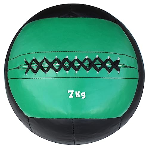 lisaro Premium Wall-Ball aus Kunstleder | Superqualität | Gymnastikball | Gewichtsball | Slamball | Medizinball | zweifarbig | 7 kg von lisaro