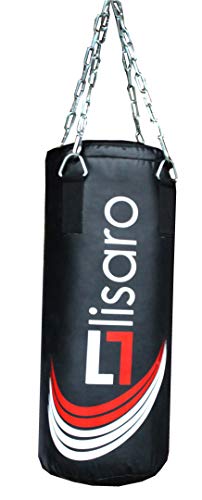 Lisaro Profi Boxsack/Sandsack, Jugend Boxsack, inkl. Vierpunkt-Kette, Size 70 X 30cm, Ca.12 kg gefüllt von lisaro