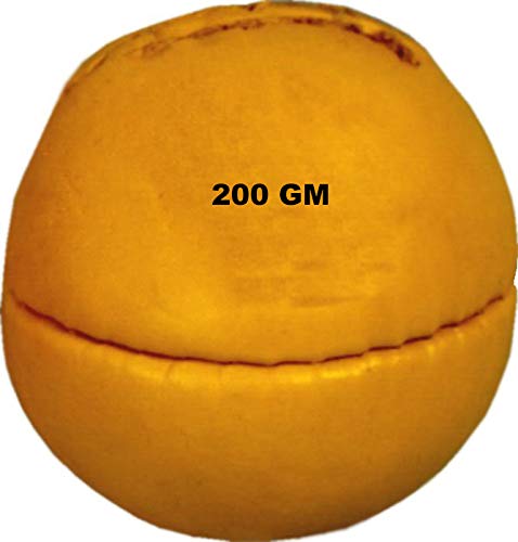 Lisaro Wurf Ball Leder 200 gr. oder 80 gr Wurfball – Schlagball ideal für Bundesjugendspiele (200 Gram gelb) von Lisaro