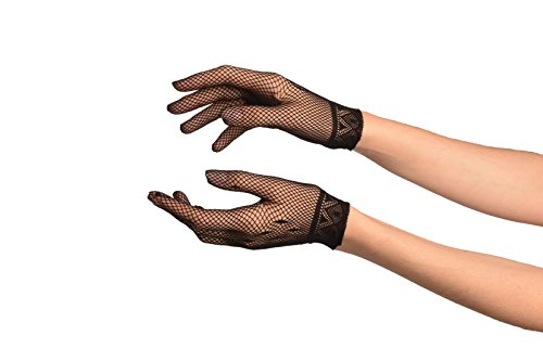Black Fishnet with Rombs Gloves - Schwarz Handschuhe Einheitsgroesse (18 cm) von LissKiss