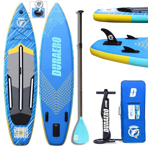 Aufblasbare SUP Board Set Stand Up Paddle Board mit Kayak, Tragfähigkeit 150 kg, Basis für Sportkameras, 330x76x15cm, Seablue von Liszton