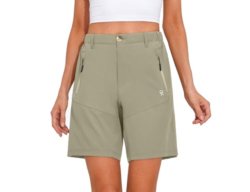 Little Donkey Andy Damen Leichte Bermuda Shorts für Wandern, Golf, Camping, Reisen, Khaki 3XL von Little Donkey Andy