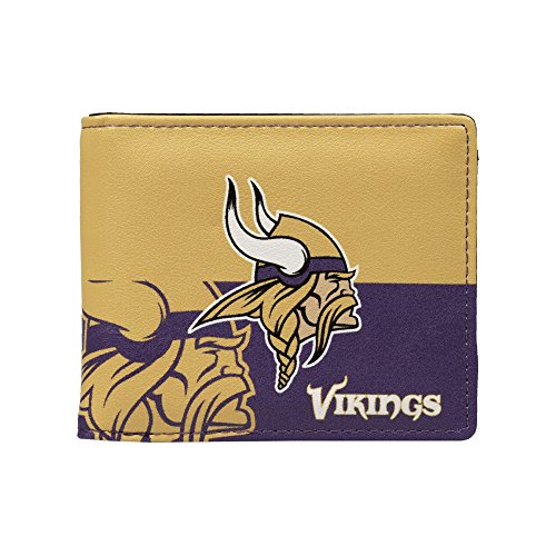 Littlearth Unisex-Erwachsene NFL Minnesota Vikings Doppelfalt-Geldbörse, Teamfarbe, 10,2 x 12,7 x 2,5 cm (300903-VIKG) von Littlearth