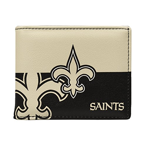 Littlearth Unisex-Erwachsene NFL New Orleans Saints Doppelfalt-Geldbörse, Teamfarbe, 10,2 x 12,7 x 2,5 cm (300903-SANT) von Littlearth