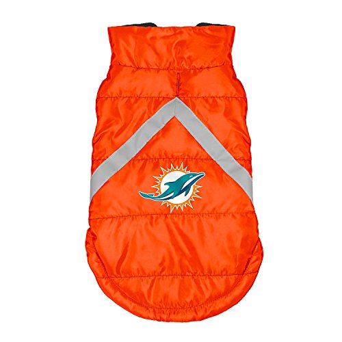 Littlearth Unisex-Erwachsene NFL Soft Fleece Lined Pet Puffer Vest Miami Dolphins Team Hundeweste, Teamfarbe, Medium von Littlearth