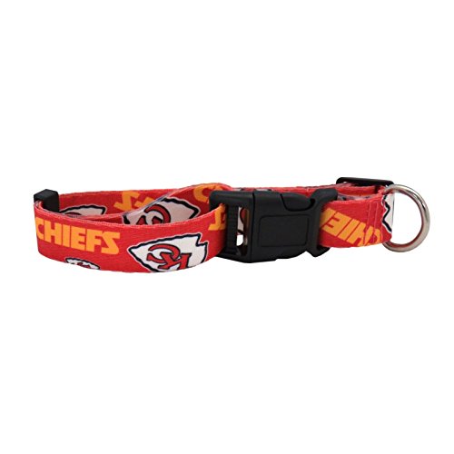 Littlearth Unisex-Erwachsene Pet Collar-Hundehalsband-Katzenhalsband NFL Kansas City Chiefs Haustierhalsband, Größe L, Rot, Team-Farbe, Large von Littlearth