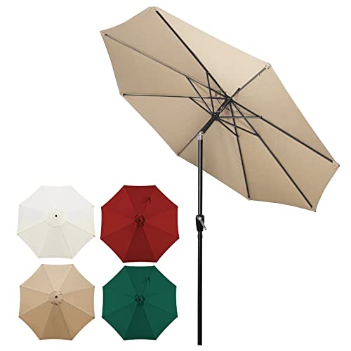 LiuGUyA 9 Ft Outdoor Parasol Umbrella with Tilt and Crank Table Umbrellas, Sun Protection Patio Umbrella with 8 Ribs, Sturdy Showerproof, Outdoor Garden Parasol Without Base von LiuGUyA