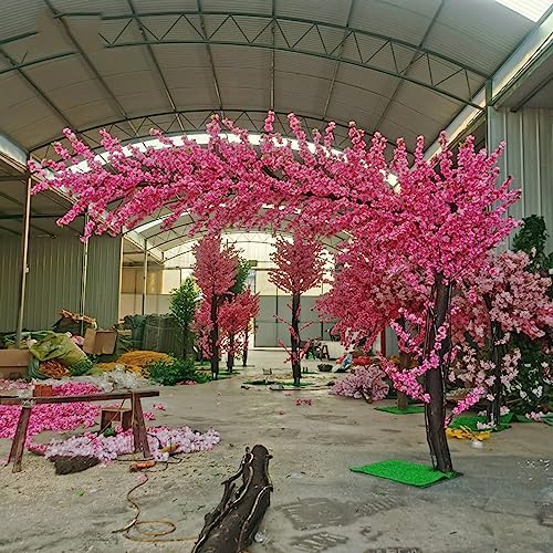 LiuGUyA Artificial Cherry Blossom Tree Large Pink Simulation Plant Wishing Tree Handmade Silk Flower for Office Bedroom Living Party DIY Wedding Decor 4x4m/13x13ft von LiuGUyA