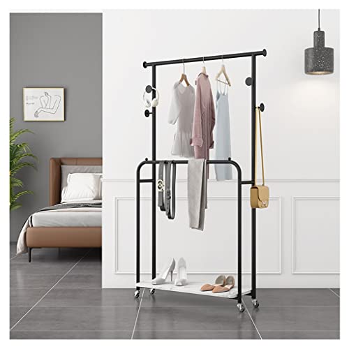 LiuGUyA Coat Rack Stand Clothes Rack Stand, Free Standing Shelf with Bench, Garment Hat Shoe Storage Handbag Shelves for Hall Bedroom Entryway Office and More, Space-Saving (Black 80X28X17 von LiuGUyA