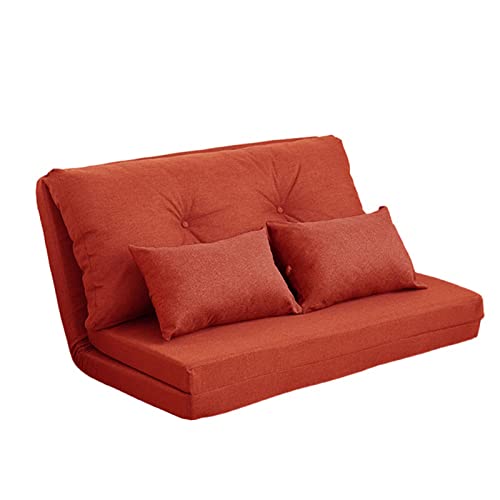 LiuGUyA Convertible Flip Chair,Floor Sofa Adjustable Lazy Sofa Bed,Foldable Mattress Futon Couch Bed,with Adjustable Backrest, Metal Frame and Pillows,red von LiuGUyA