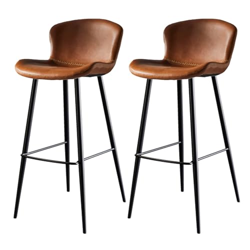 LiuGUyA Counter Height Bar Stools Set of 2, Mid Century Modern Faux Leather Counter Stools with Back Armless Bar Chairs for Home Bar Kitchen Island von LiuGUyA