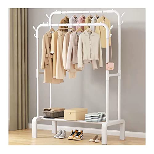LiuGUyA Exquisite Clothes Rail Rack Garment Rack with 8 Hooks Coat Rack Stand Storage Shelves for Home Office Hallway Bedroom (White 110 * 45 * 154 von LiuGUyA
