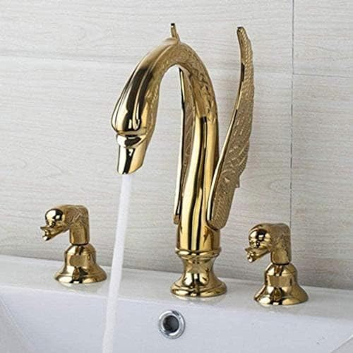 LiuGUyA Faucet Golden 3-Piece Two-Handle Deck Shower Bathtub Bathroom Basin Sink Sink Faucet Faucet von LiuGUyA