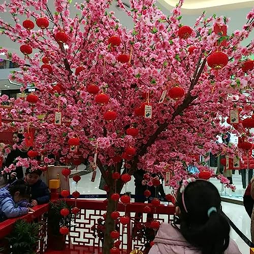 LiuGUyA Japanese Cherry Blossom Tree, Large Artificial Simulation Plant Peach Tree Wishing Tree Fake Silk Flower for Office Bedroom Living Party DIY Wedding Decor 1x0.6m/3.2x1.9ft von LiuGUyA