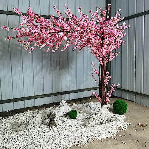 LiuGUyA Large Pink Plant, Artificial Cherry Blossom Tree Peach Tree Simulation Plants Wishing Tree Fake Silk Flower for Office Bedroom Living Party DIY Wedding Decor 1.2x0.8m/3.9x2.6ft von LiuGUyA