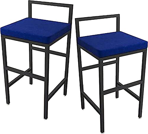 LiuGUyA Set of 2 Bar Stools, Counter Chairs for Kitchen Islands, Breakfast Bar Stools with Backs, Velvet Seat, Black Metal Legs von LiuGUyA