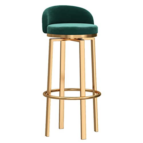 LiuGUyA Swivel Bar Stools Gold Metal Leg Set Modern Counter Height Barstools with Back High Dining Chairs for Home Kitchen Island-Green 1 Pcs-29.5in Sitting Height von LiuGUyA