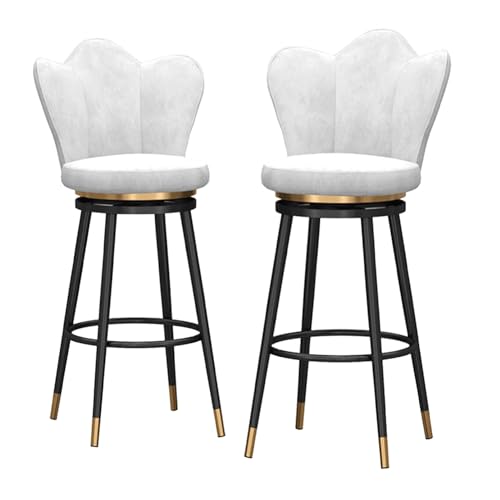 LiuGUyA Velvet Swivel Bar Stools Set of 2, Modern Counter Height Barstools with 360° Rotation, Mid Century Tall Dining Stool Chair with Metal Legs, Stool for Kitchen Island, Cafe, Bar, Pub von LiuGUyA