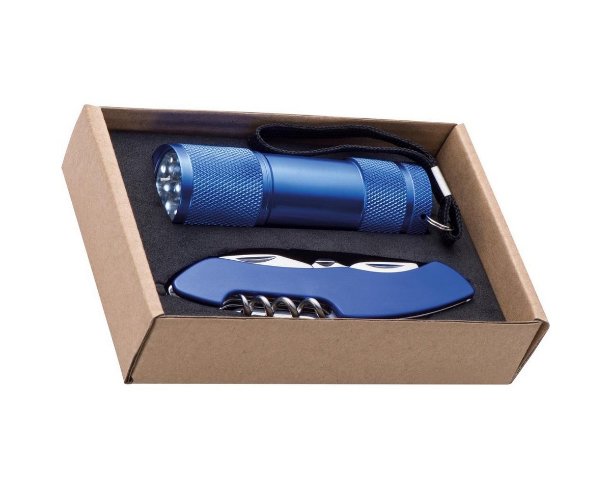 Livepac Office Taschenmesser Set bestehend aus Taschenlampe und Taschenmesser / Farbe: blau von Livepac Office