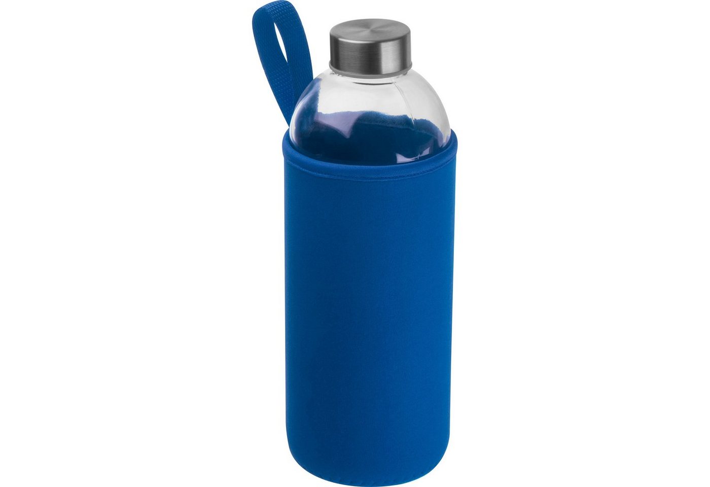 Livepac Office Trinkflasche Trinkflasche aus Glas mit Neoprensleeve / 1000ml / Neoprenfarbe: blau von Livepac Office