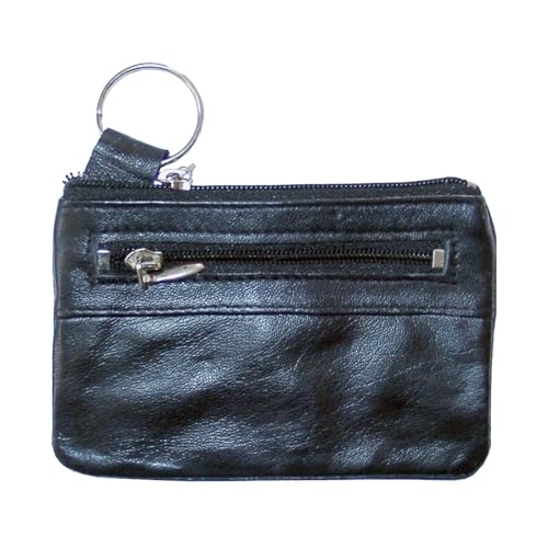 Schlüsseltasche / aus Leder / mit Kleingeldvorfach / Farbe: schwarz von Livepac-Office