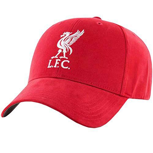 Liverpool LFC Fußball-Baseballmütze, einfarbig, rot, 3D-Vogelabzeichen mit Klettverschluss, offizielles Produkt, Erwachsene, Rot von Liverpool FC