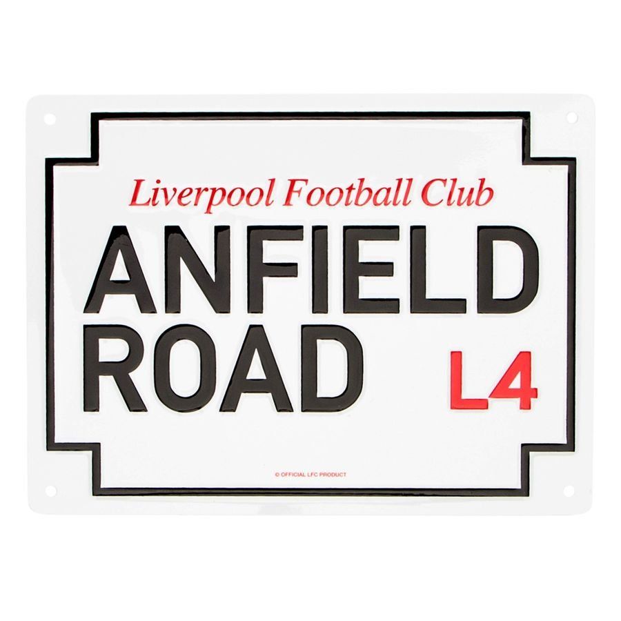 Liverpool Anfield Road Schild Metal - Weiß/Schwarz von Liverpool FC