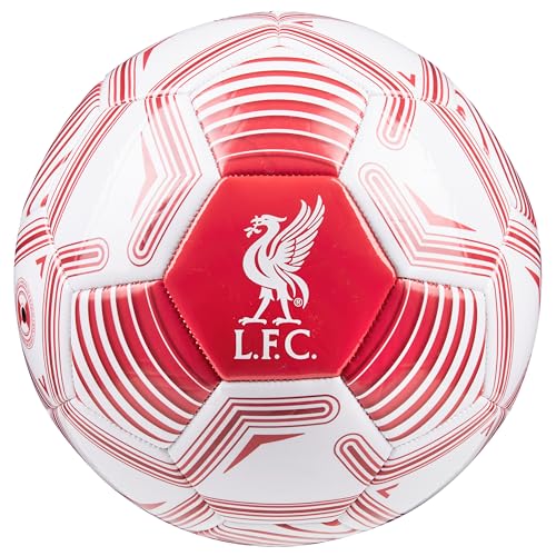 Liverpool FC Fussball Ball, Offiziell Lizenzierter Club Soccer Ball, Fussball Grösse 3, 4 oder 5 - Fussball Geschenke für Fans (Weiß/Rot, Größe 5) von Liverpool FC