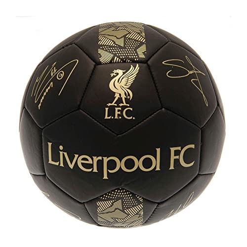 Liverpool FC Phantom Signature Fußball (1) (Schwarz/Gold), Schwarz/Gold, 1 von Liverpool FC