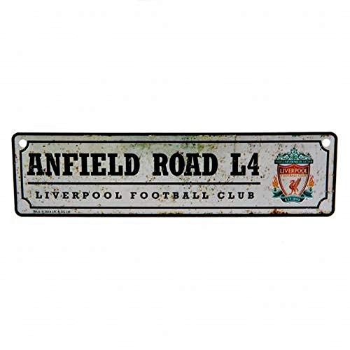 Liverpool Fc, Retro-Vintage-Blechschild, Wanddeko, Rd, Motiv Anfield L4 von Liverpool FC