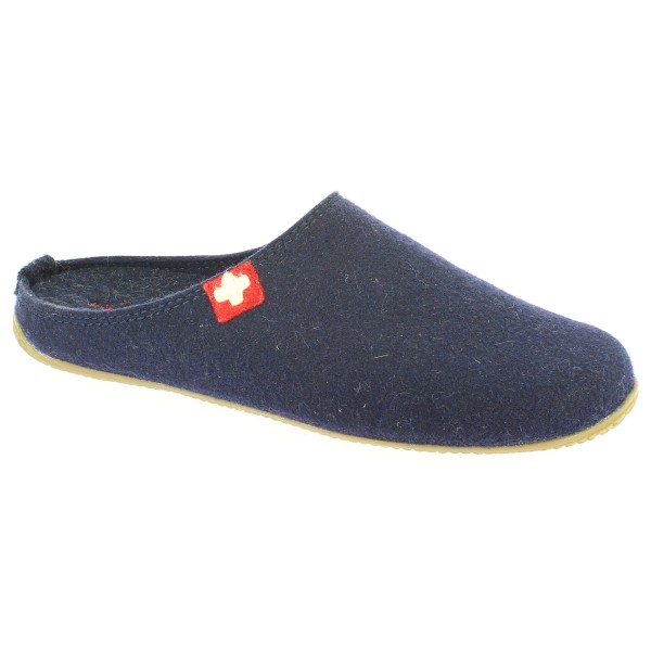 Living Kitzbühel - Filzpantoffel Schweizer Kreuz No. 3886 - Hüttenschuhe Gr 41 blau von Living Kitzbühel