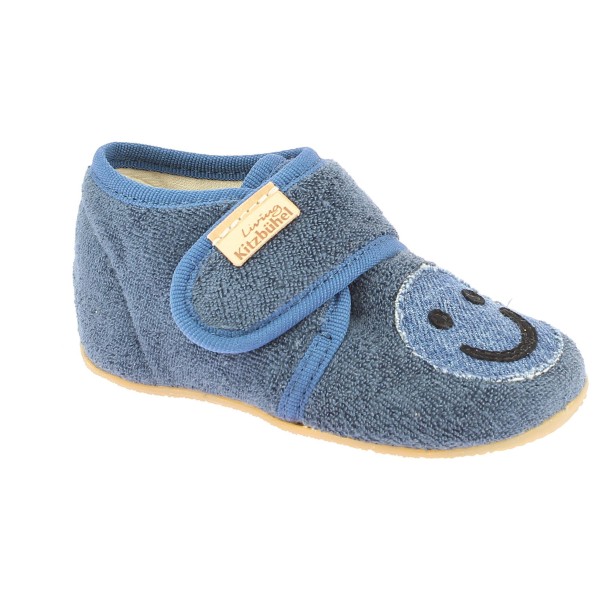 Living Kitzbühel - Kid's Babyklett Frottee Smiley - Hüttenschuhe Gr 20;21;22;23;24;25;26;27;28;29;30 grau;grau/beige von Living Kitzbühel