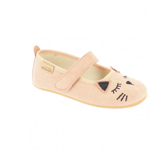 Living Kitzbühel - Kid's Ballerina Schlafendes Kätzchen - Hüttenschuhe Gr 23 beige von Living Kitzbühel