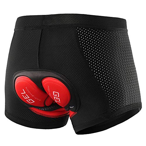 Lixa-da Herren Radunterhose, Radsportshorts Fahrradhosen mit elastische atmungsaktive, 3D Gel Sitzpolster mit Einer hoher Dichte, MTB Bike Fahrrad Unterwäscheshorts von Lixada