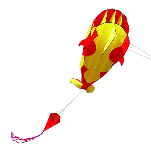 Lixada 3D Kinder Erwachsene Drachen Riesiger rahmenloser weicher Parafoil-Riesenwal-Drachen,einleiner flugdrachen Bester Groß Beach Drachen,120 * 215cm,mit Aufbewahrungstasche von Lixada