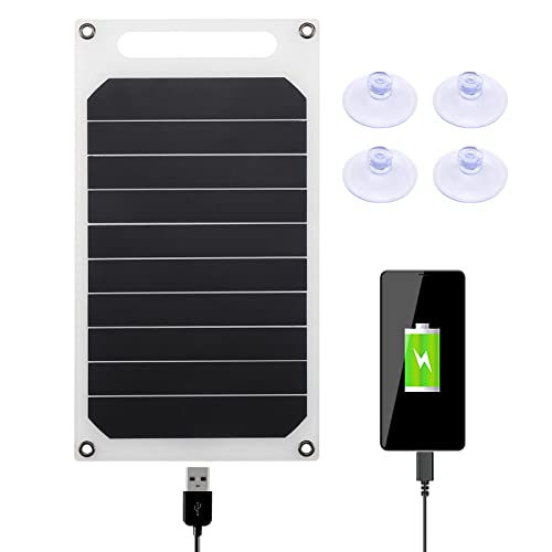 Lixada Solar Ladegerät 10W 5V, Tragbare Solar Powerbank Mini Solarpanel, Für Telefon Autoladegerät Outdoor Camping LED-Licht Alle USB-Schnittstelle-Geräte, 26 * 14 * 3 cm von Lixada