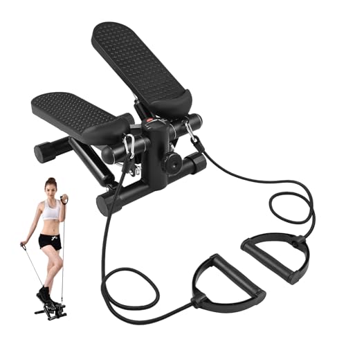 Lixada Swing Stepper, Mini-Stepper für Übungen zu Hause mit Widerstandsbändern, Kapazität 100 kg, Treppenstepper, Ganzheitliches Schulung von Lixada