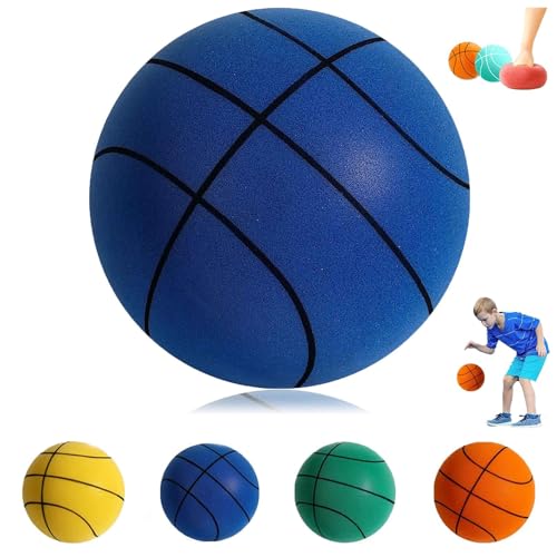 Leiser Basketball, 2024 leiser Basketball, leiser Basketball, Dribbling drinnen, einfacher Griff, leiser Ball, Schaumstoff-Trainingsball, geräuschlos, Basketball-Trainingsball für drinnen (Blau, 21 von LixronVL