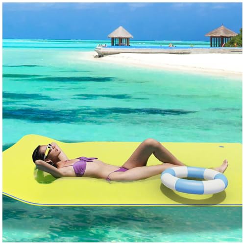 Llchaensc Schwimmende Wassermatte Schwimmender Teppich Premium-Schwimmmatte for Seen Und Pools,Extra Großes Wassermatten-Schwimmdock,for Erwachsene,Gelb,3.5m x 1.5m x 3.3cm von Llchaensc