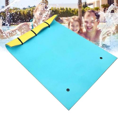 Llchaensc Strapazierfähige Schwimmmatte aus Schaumstoff, schwimmend, für Einzelpersonen, See, unsinkbare Matratze, Bettkissen, Spiel-Schwimmer, Blau, 1,8 m x 1,5 m x 2,2 cm von Llchaensc